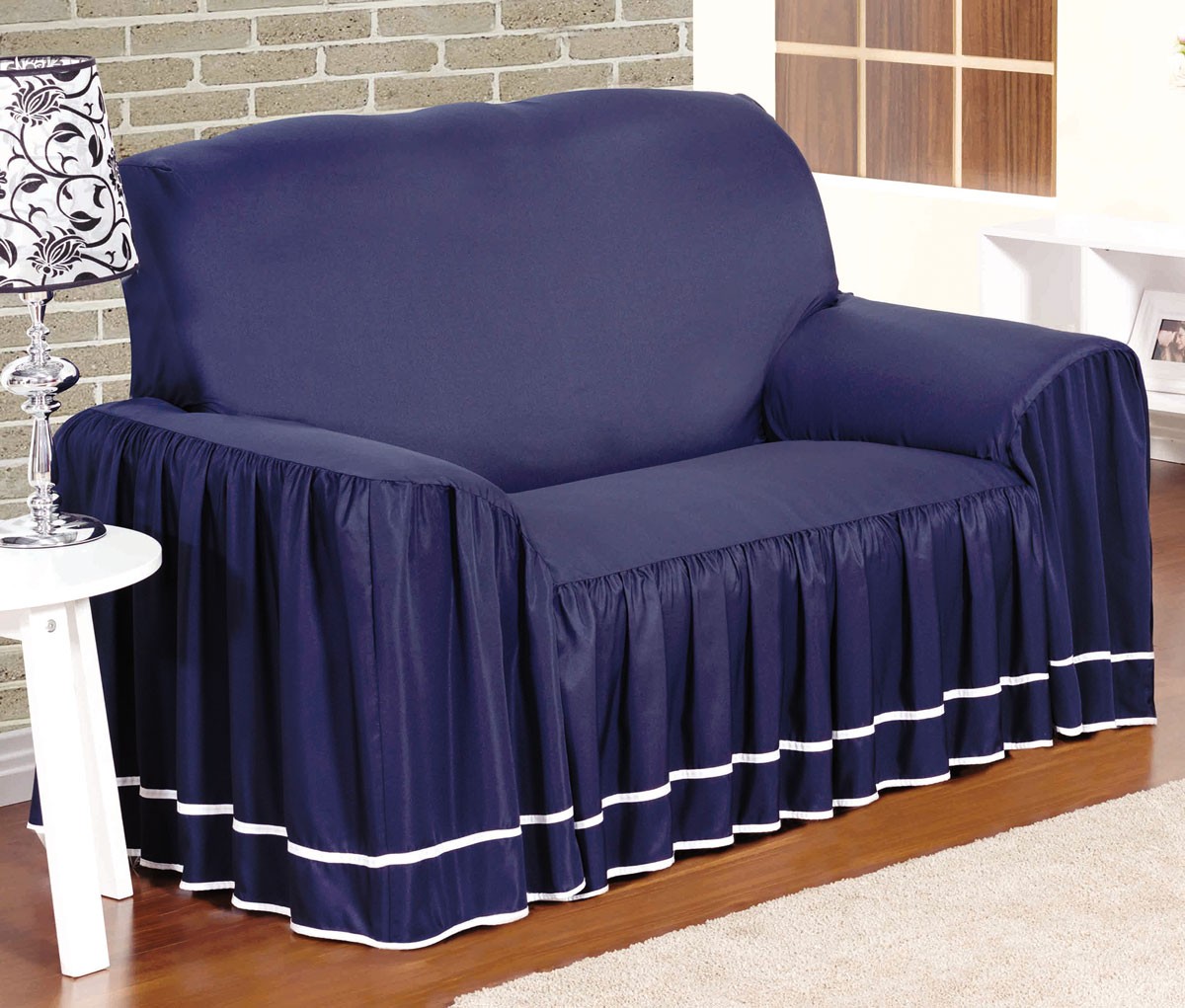 Capa De Sofá Dalia Para 2 E 3 Lugares Azul R 99,90 em Mercado Livre