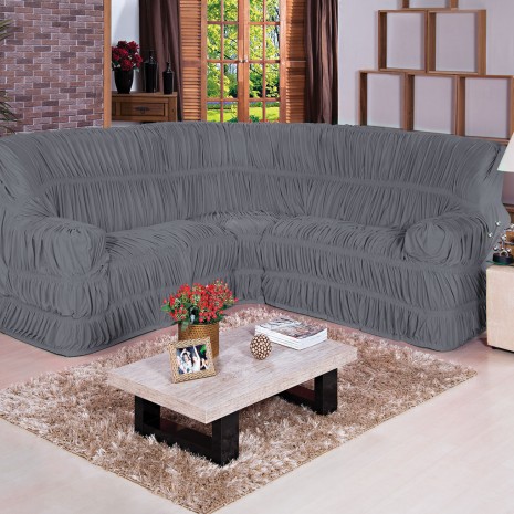 Capa de sofá de canto cor vermelho tecido malha gel 01 peça ... Imagens de sofa l cinza