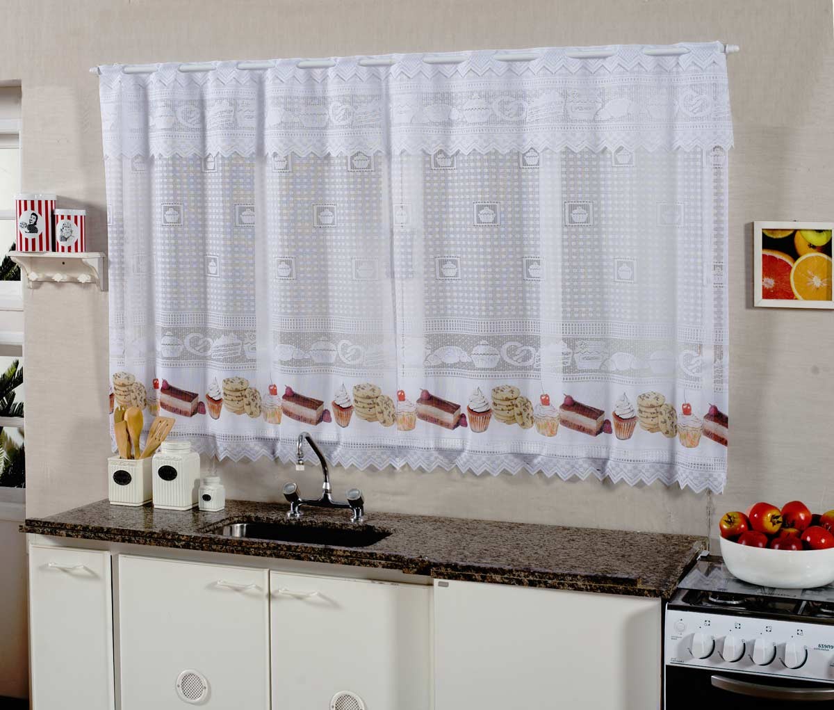 Cortina De Cozinha Renda 2 00m X 1 20m Para Var O Simples Cupcake Cortina De Cozinha Renda 2 00m X 1 20m Para Var O Simples Cupcake