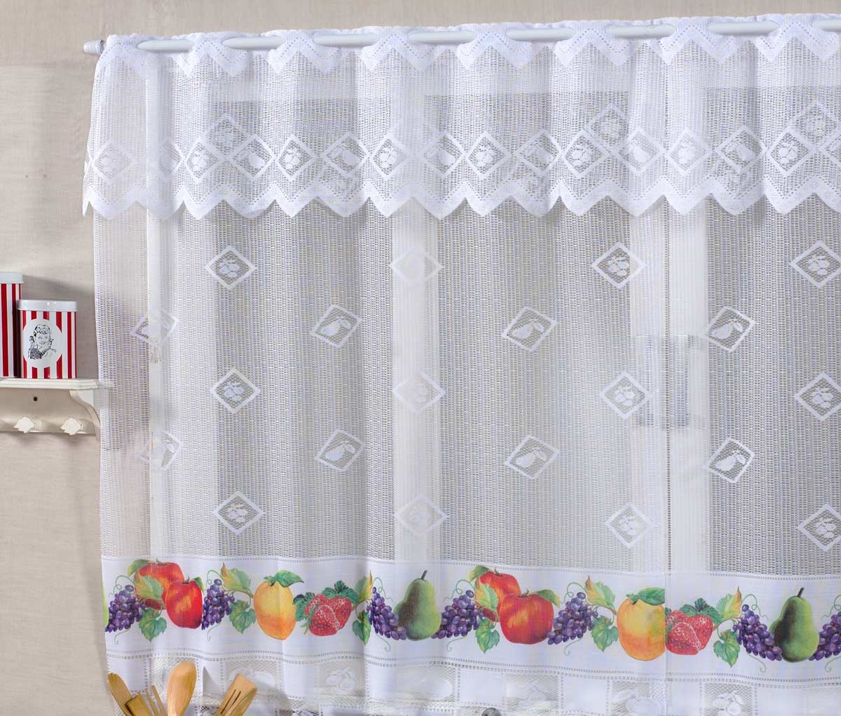 Cortina De Cozinha Renda 2 00m X 1 20m Para Var O Simples Frutas Cortina De Cozinha Renda 2 00m X 1 20m Para Var O Simples Frutas